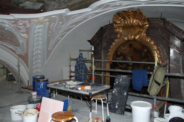 Arbeitsplatz einer Restauratorin.